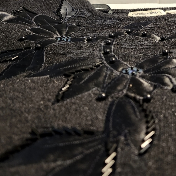 Vintage Cristina Black Sweater Size S - Picture 5 of 10